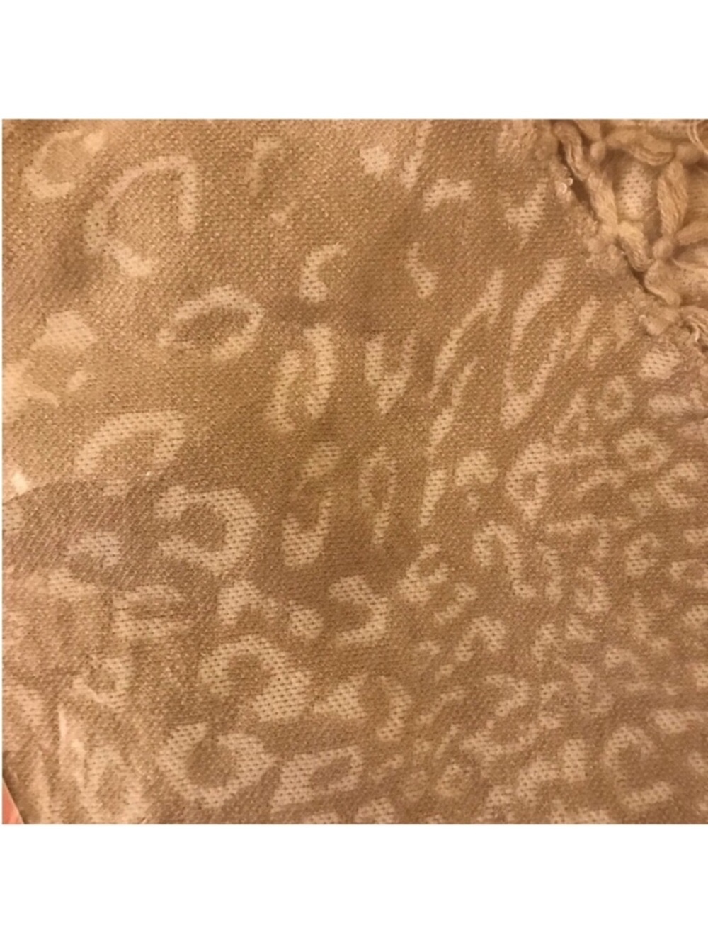 lèRumi Cream & White Animal Print Fringe Cardigan Ruana Poncho Wrap, One Size - Picture 8 of 14
